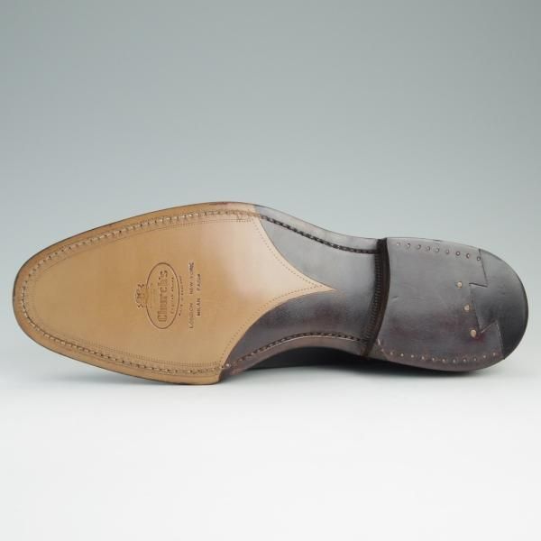 未使用★チャーチ 80F/UK8【最上級★ロイヤルコレクション/002ラスト】EDWARD/4都市ロゴ/セミブローグ/カーフ/黒/メンズ/Church's★e162