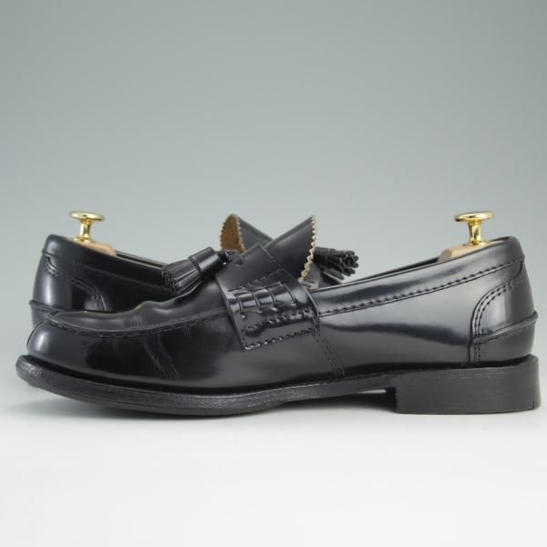 極上★チャーチ 80G/UK8【★ポリッシュドバインダーカーフ/Tiverton】126ラスト/タッセルローファー/4都市ロゴ/黒/メンズ/Church's★e163