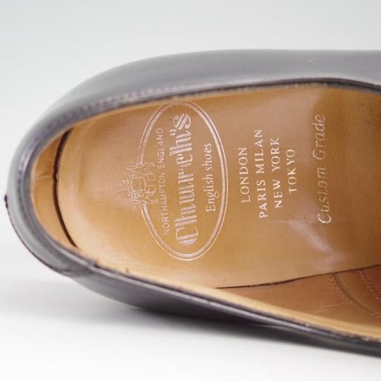 極上★チャーチ 85F/UK8.5【★ストレートチップ/136ラスト/DUBAI】5都市ロゴ/カーフ/黒/メンズ/Church's★e164