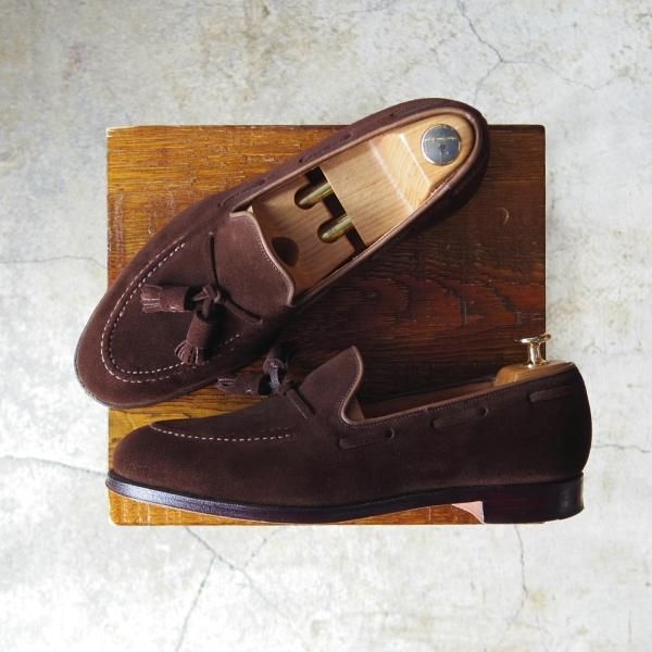 美品★クロケット&ジョーンズ 6.5E【★キャベンディッシュ2/CAVENDISH 2】325ラスト/タッセルローファー/スエード/Crockett&Jones★e165