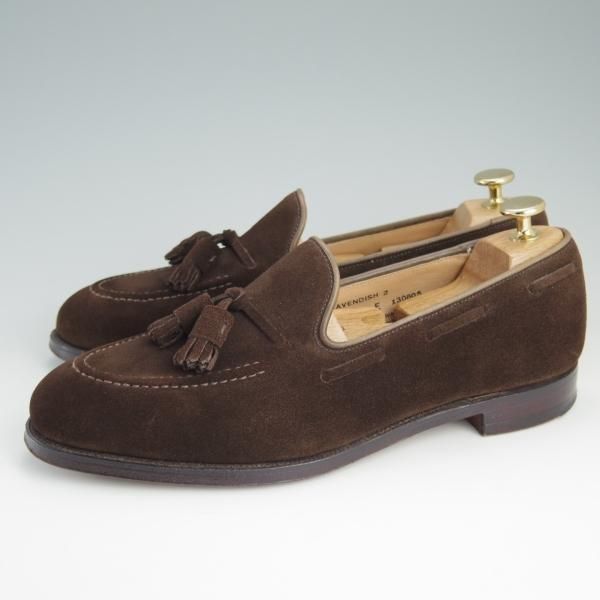 美品★クロケット&ジョーンズ 6.5E【★キャベンディッシュ2/CAVENDISH 2】325ラスト/タッセルローファー/スエード/Crockett&Jones★e165