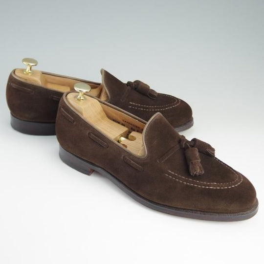 美品★クロケット&ジョーンズ 6.5E【★キャベンディッシュ2/CAVENDISH 2】325ラスト/タッセルローファー/スエード/Crockett&Jones★e165