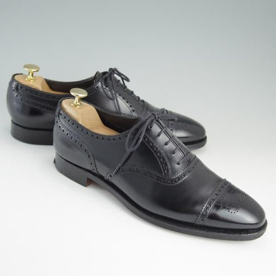 美品★クロケット&ジョーンズ 7E【定価￥85,320-★COVENTRY/セミブローグ】341ラスト/カーフ/黒/メンズ/Crockett&Jones★e167