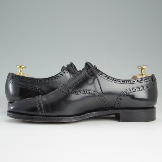 美品★クロケット&ジョーンズ 7E【定価￥85,320-★COVENTRY/セミブローグ】341ラスト/カーフ/黒/メンズ/Crockett&Jones★e167