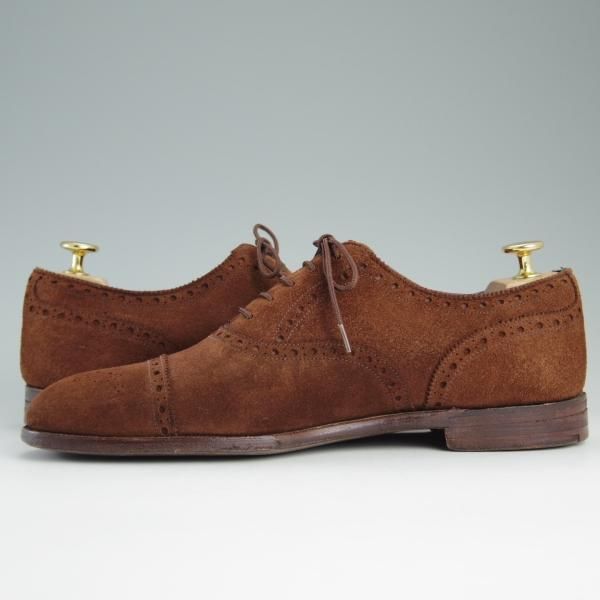 極上★(英)グレンソン 8.5D【最上級★マスターピース/ポールスチュアート別注】セミブローグ/スエード/茶/Stuart's Choice/GRENSON★e168