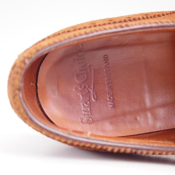 極上★(英)グレンソン 8.5D【最上級★マスターピース/ポールスチュアート別注】セミブローグ/スエード/茶/Stuart's Choice/GRENSON★e168