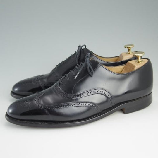 ★(英)グレンソン 8.5EF【貴重★Feather Master/フルブローグ】6573-01/ポリッシュレザー/黒/メンズ/GRENSON★e169