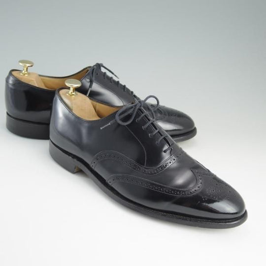 ★(英)グレンソン 8.5EF【貴重★Feather Master/フルブローグ】6573-01/ポリッシュレザー/黒/メンズ/GRENSON★e169