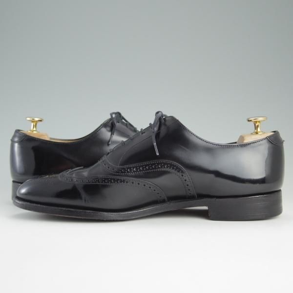 ★(英)グレンソン 8.5EF【貴重★Feather Master/フルブローグ】6573-01/ポリッシュレザー/黒/メンズ/GRENSON★e169