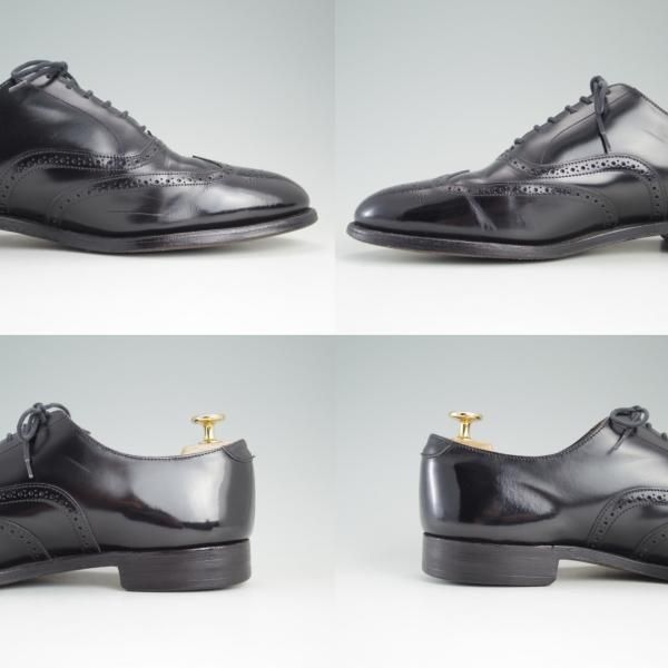 ★(英)グレンソン 8.5EF【貴重★Feather Master/フルブローグ】6573-01/ポリッシュレザー/黒/メンズ/GRENSON★e169