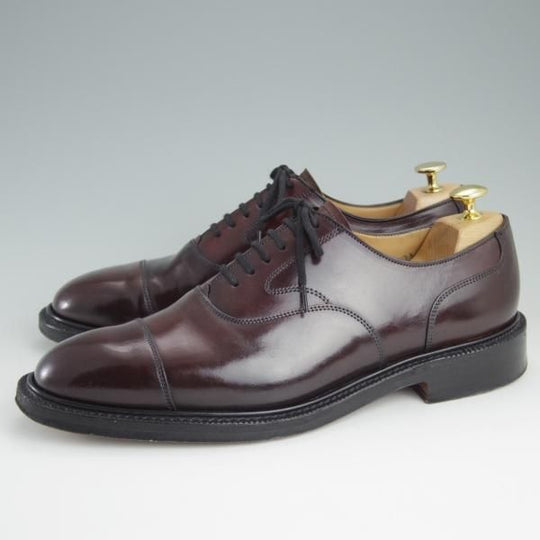 美品★チャーチ 85G/UK8.5【定価￥154,440-★コードバン仕様/ストレートチップ/LANCASTER】173ラスト/5都市ロゴ/赤茶/メンズ/Church's★e178