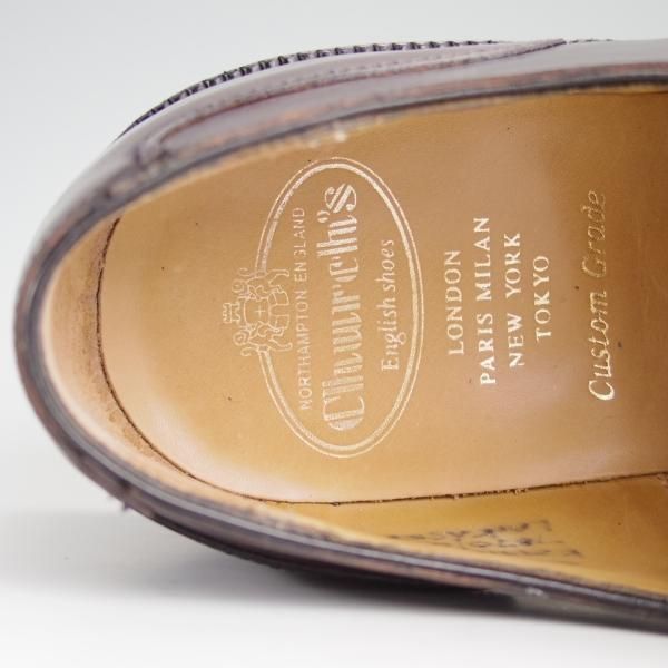 美品★チャーチ 85G/UK8.5【定価￥154,440-★コードバン仕様/ストレートチップ/LANCASTER】173ラスト/5都市ロゴ/赤茶/メンズ/Church's★e178