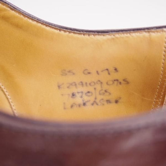 美品★チャーチ 85G/UK8.5【定価￥154,440-★コードバン仕様/ストレートチップ/LANCASTER】173ラスト/5都市ロゴ/赤茶/メンズ/Church's★e178