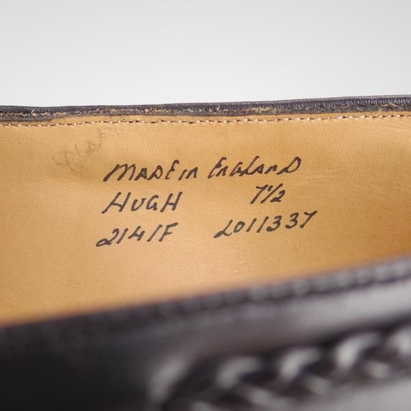 極美品★(英)チーニー 7.5F【定価￥73,440-★タッセルローファー/HUGH】214ラスト/スリッポン/カーフ/黒/メンズ/CHEANEY★e180