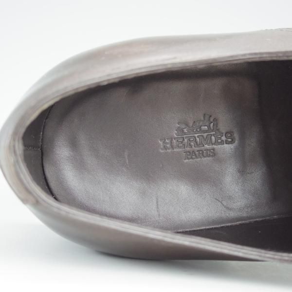 美品★ジョンロブ製 UK8.5【貴重★エルメス別注/HERMES】HARRY/H413ラスト/ストレートチップ/ミュージアムカーフ/茶/メンズ/JOHN LOBB★e182