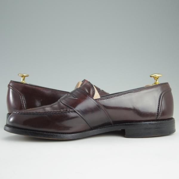 美品★(米)アレンエドモンズ 9.5E【コードバン仕様★フルストラップ/コインローファー/Randolph】赤茶/メンズ/ALLEN EDMONDS★e185