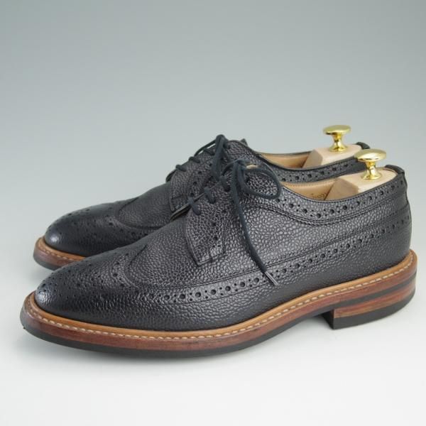 美品★トリッカーズ SIZE 7【ダイナイトソール仕様★フルブローグ/M5164】カントリー短靴/グレインレザー/黒/メンズ/Tricker's★e186