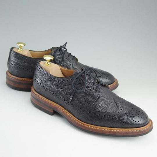 美品★トリッカーズ SIZE 7【ダイナイトソール仕様★フルブローグ/M5164】カントリー短靴/グレインレザー/黒/メンズ/Tricker's★e186