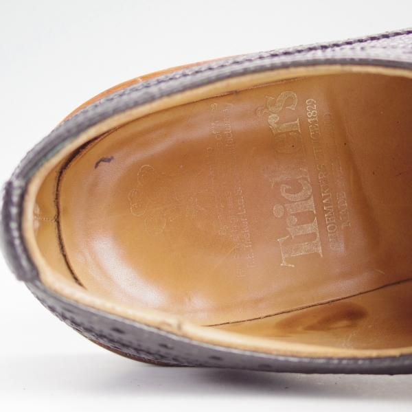 美品★トリッカーズ SIZE 7【ダイナイトソール仕様★フルブローグ/M5164】カントリー短靴/グレインレザー/黒/メンズ/Tricker's★e186