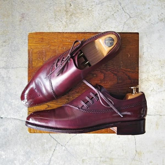 極上★(スペイン製)MEERMIN/メルミン SIZE 5.5 【★グッドイヤーウェルテッド製法/サイドレース】カーフ/赤茶/メンズ★e187