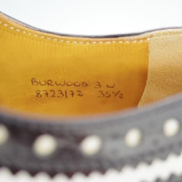 極上★チャーチ(レディース) SIZE 35.5【★バーウッド/BURWOOD 3W】フルブローグ/ウイングチップ/カーフ×パテント/白×黒/Church's★e198