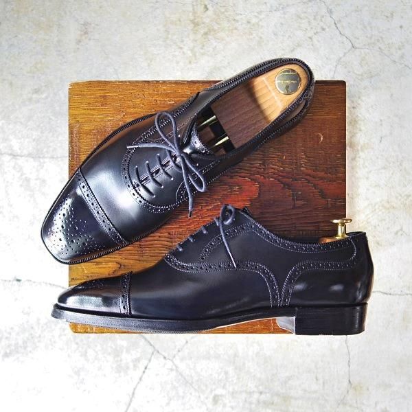 美品★OTSUKA M-5/オーツカエムファイブ 26EE【モデル定価￥48,600-★M5-310/セミブローグ】B-715ラスト/カーフ/黒/メンズ★e204