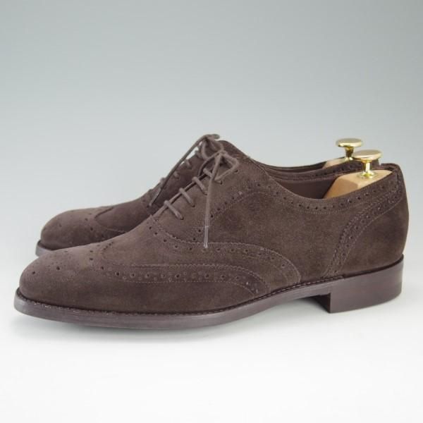 未使用★(英)バーカー 7.5E【貴重★ダイナイトソール仕様/フルブローグ】スエード/濃茶/メンズ/BARKER★e205