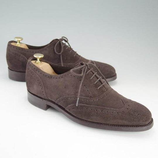 未使用★(英)バーカー 7.5E【貴重★ダイナイトソール仕様/フルブローグ】スエード/濃茶/メンズ/BARKER★e205