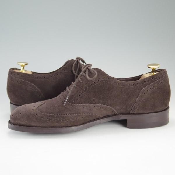 未使用★(英)バーカー 7.5E【貴重★ダイナイトソール仕様/フルブローグ】スエード/濃茶/メンズ/BARKER★e205