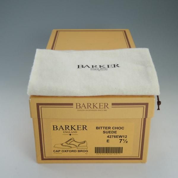 未使用★(英)バーカー 7.5E【貴重★ダイナイトソール仕様/フルブローグ】スエード/濃茶/メンズ/BARKER★e205
