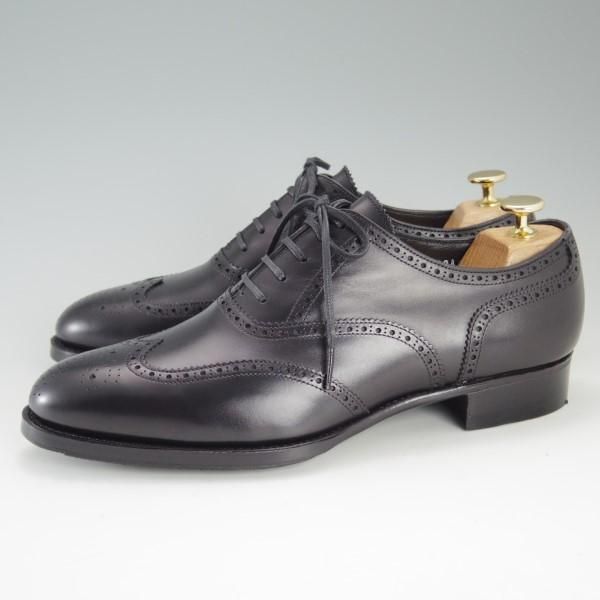 ほぼ未使用★三陽山長 SIZE 7.5【定価￥75,600-★鷲六郎/R2010ラスト】SHUROKURO/フルブローグ/カーフ/黒/メンズ/SanyoYamacho★e206