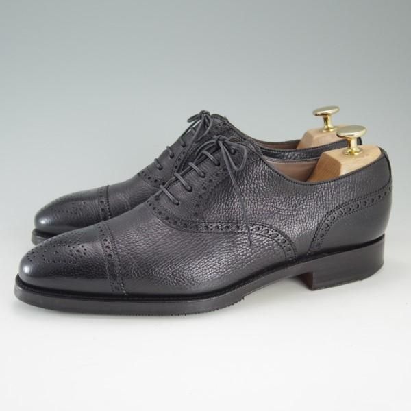 極上★(スペイン製)カルミナ SIZE 6【モデル定価￥71,280-★セミブローグ/10051】RAINラスト/グレインレザー/黒/メンズ/CARMINA★e208