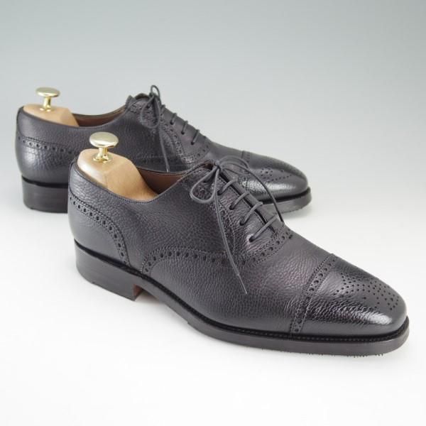 極上★(スペイン製)カルミナ SIZE 6【モデル定価￥71,280-★セミブローグ/10051】RAINラスト/グレインレザー/黒/メンズ/CARMINA★e208