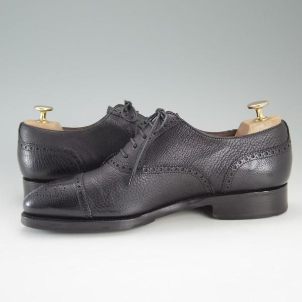 極上★(スペイン製)カルミナ SIZE 6【モデル定価￥71,280-★セミブローグ/10051】RAINラスト/グレインレザー/黒/メンズ/CARMINA★e208