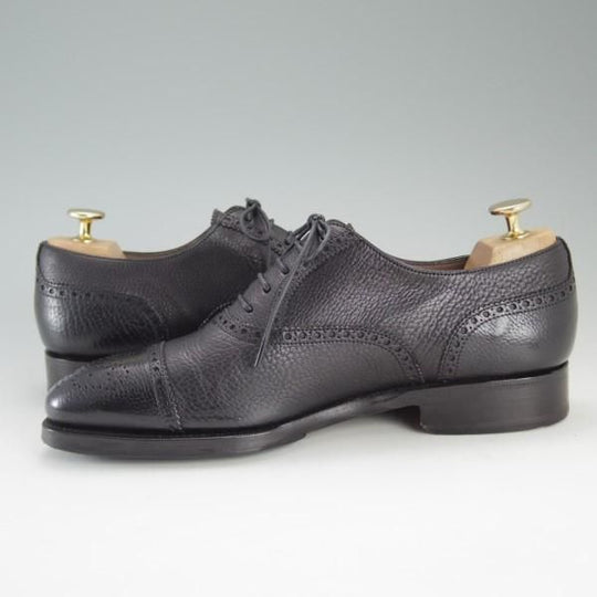 極上★(スペイン製)カルミナ SIZE 6【モデル定価￥71,280-★セミブローグ/10051】RAINラスト/グレインレザー/黒/メンズ/CARMINA★e208