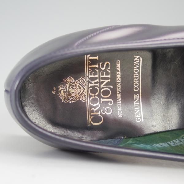 極美品★クロケット&ジョーンズ 8E【貴重★紺色/コードバン仕様/ネイビー/HARVARD】314ラスト/コインローファー/Crockett&Jones★e209