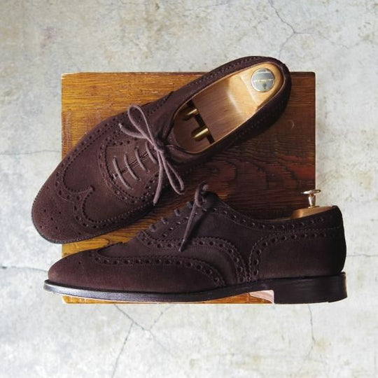 極上★チャーチ 85F/UK8.5【復刻版★73ラスト仕様のバーウッド/BRISBANE】ブリスベン/フルブローグ/スエード/濃茶/メンズ/Church's★e211