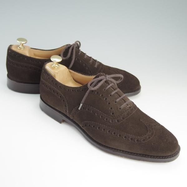 極上★チャーチ 85F/UK8.5【復刻版★73ラスト仕様のバーウッド/BRISBANE】ブリスベン/フルブローグ/スエード/濃茶/メンズ/Church's★e211