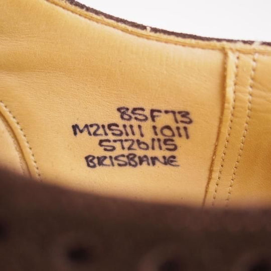 極上★チャーチ 85F/UK8.5【復刻版★73ラスト仕様のバーウッド/BRISBANE】ブリスベン/フルブローグ/スエード/濃茶/メンズ/Church's★e211