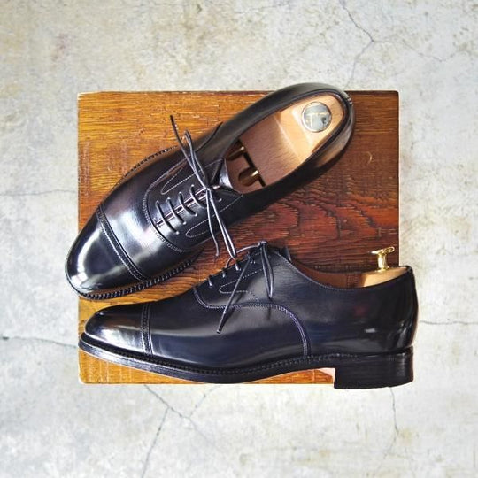 極上★チャーチ 55F/UK5.5【旧チャーチ★LUDGATE/84ラスト/3都市ロゴ】ルゲート/パンチドキャップトゥ/カーフ/黒/メンズ/Church's★e212