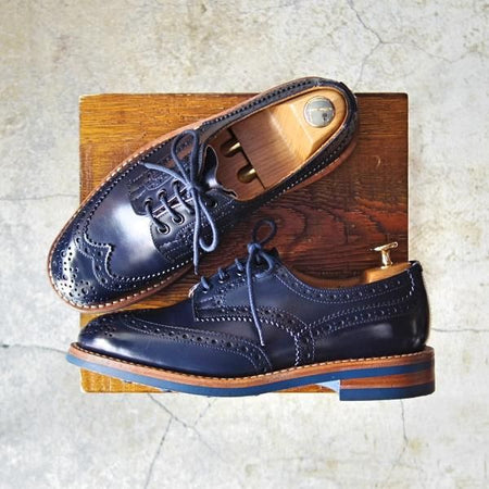 美品★トリッカーズ SIZE 7【★コムデギャルソン別注/ジュンヤワタナベ】M7794/カントリーシューズ/紺/COMME des GARCONS/Tricker's★e214