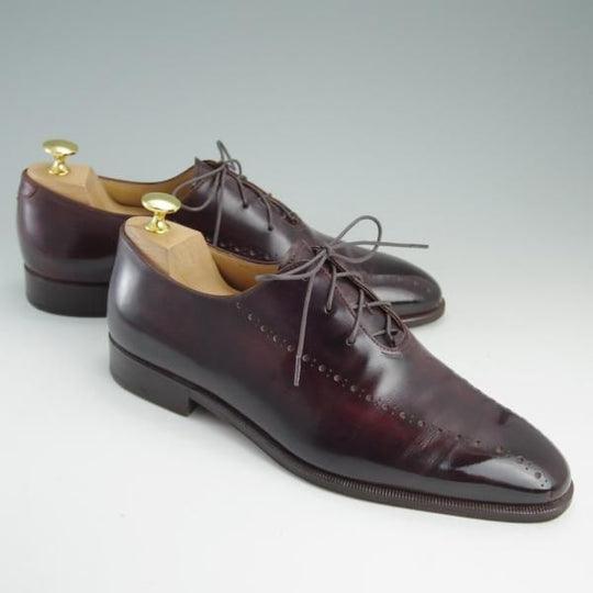 極上★(仏)ベルルッティ SIZE 8【★ホールカット/オックスフォードシューズ】カーフ/赤茶/メンズ/Berluti★e216