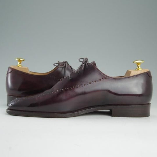 極上★(仏)ベルルッティ SIZE 8【★ホールカット/オックスフォードシューズ】カーフ/赤茶/メンズ/Berluti★e216