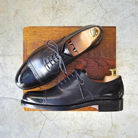 極美品★(スペイン製)YANKO/ヤンコ SIZE 6.5【グッドイヤーウェルテッド製法★パンチドキャップトゥ】14428/カーフ/黒/メンズ★e220