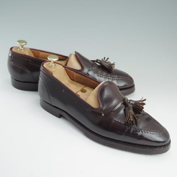 極上★クロケット&ジョーンズ UK8/US8.5E【貴重★ブラウン/コードバン仕様/ラルフローレン別注】タッセルローファー/Crockett&Jones★e221