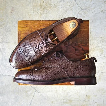 美品★クロケット&ジョーンズ UK8/US8.5D【貴重★ブルックスブラザーズ/ブラックフリース別注】グレインレザー/Crockett&Jones★e223