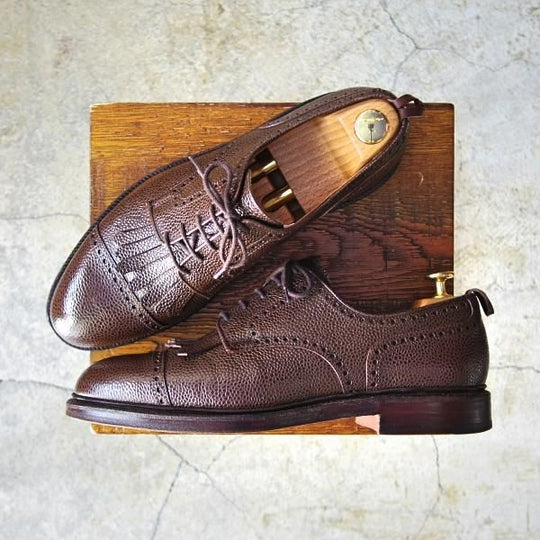 美品★クロケット&ジョーンズ UK8/US8.5D【貴重★ブルックスブラザーズ/ブラックフリース別注】グレインレザー/Crockett&Jones★e223