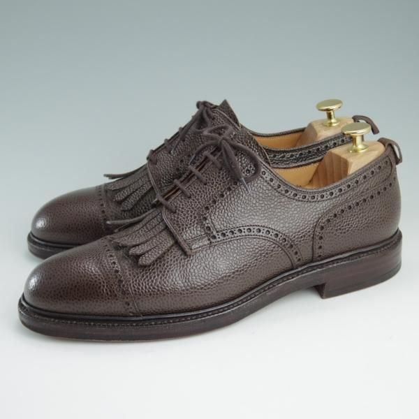 美品★クロケット&ジョーンズ UK8/US8.5D【貴重★ブルックスブラザーズ/ブラックフリース別注】グレインレザー/Crockett&Jones★e223