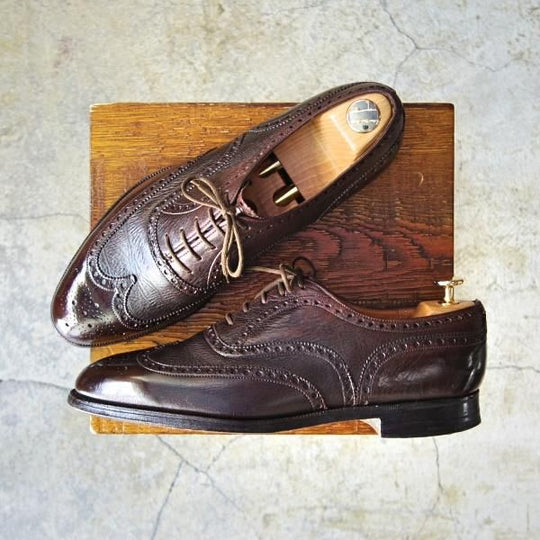 極上★チャーチ 80F/UK8【旧チャーチ★鹿革/(英)GORDON SCOTT別注】3都市ロゴ/DEERSKIN/84ラスト/フルブローグ/メンズ/Church's★e225