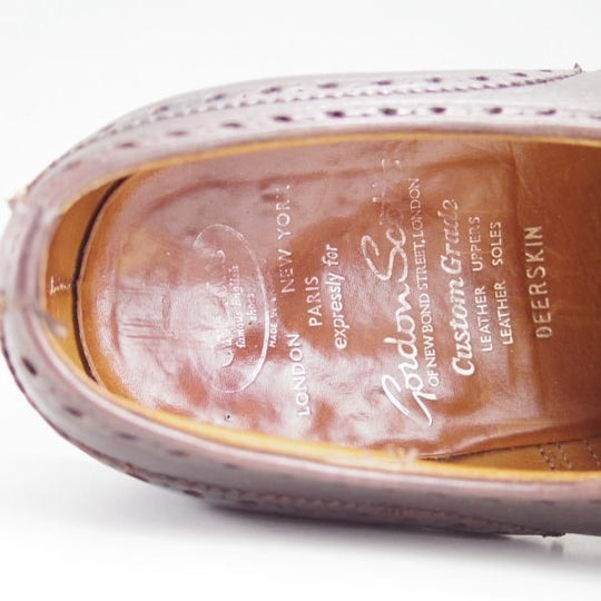 極上★チャーチ 80F/UK8【旧チャーチ★鹿革/(英)GORDON SCOTT別注】3都市ロゴ/DEERSKIN/84ラスト/フルブローグ/メンズ/Church's★e225